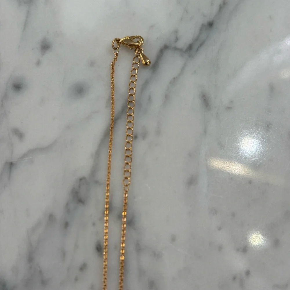 Navachi 18K Gold Plated Crystal Yellow Flower Enamel Leaves Pendant Necklace 16” - Picture 5 of 7